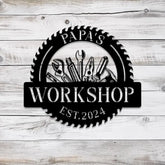 Personalized Garage Metal Sign with Led Light Custom Name Garage Decor Man Cave Sign Workshop Sign Wall Art For Dad Dad